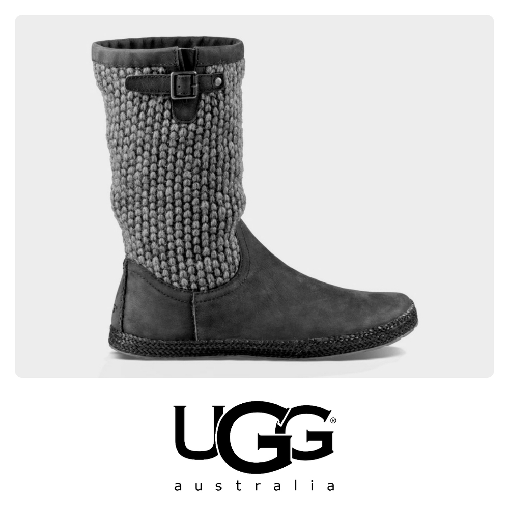 UGG •NWOT Women's Lyza Black Leather Knot Boot 7.5